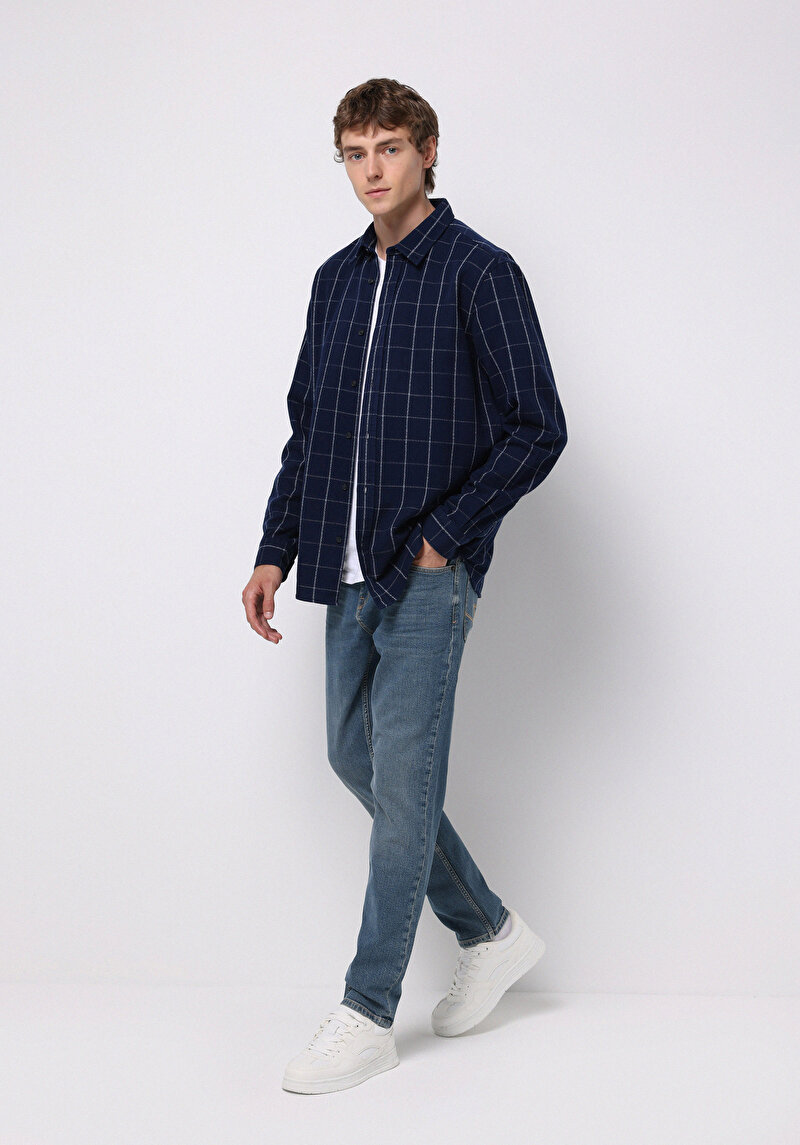 Regular Fit Erkek Yeşil Jean Pantolon