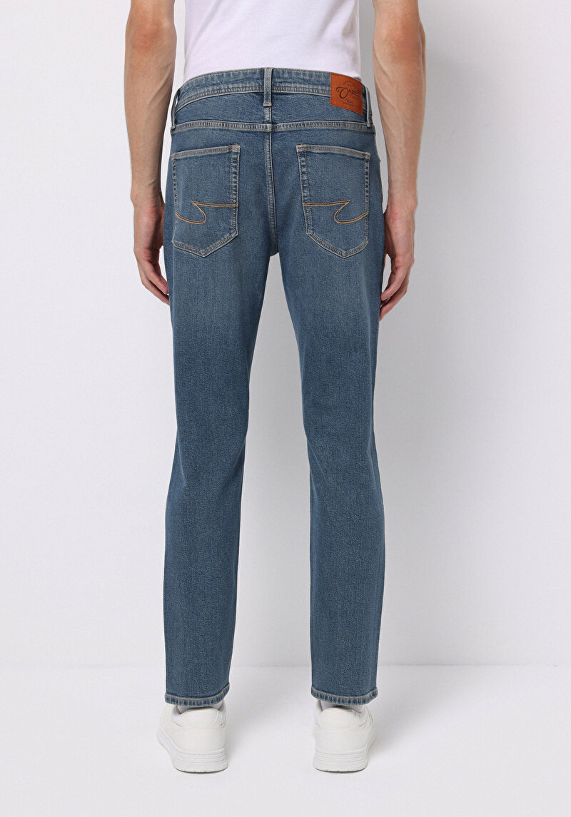Regular Fit Erkek Yeşil Jean Pantolon