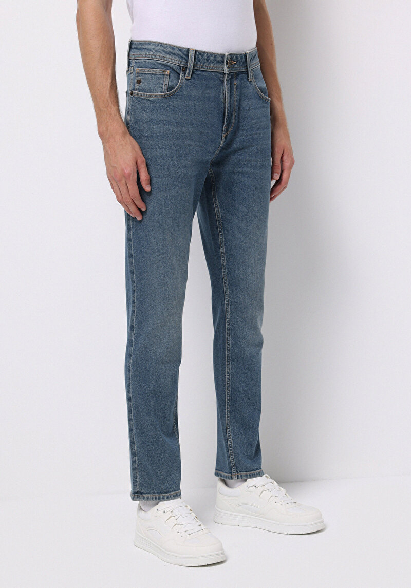 Regular Fit Erkek Yeşil Jean Pantolon