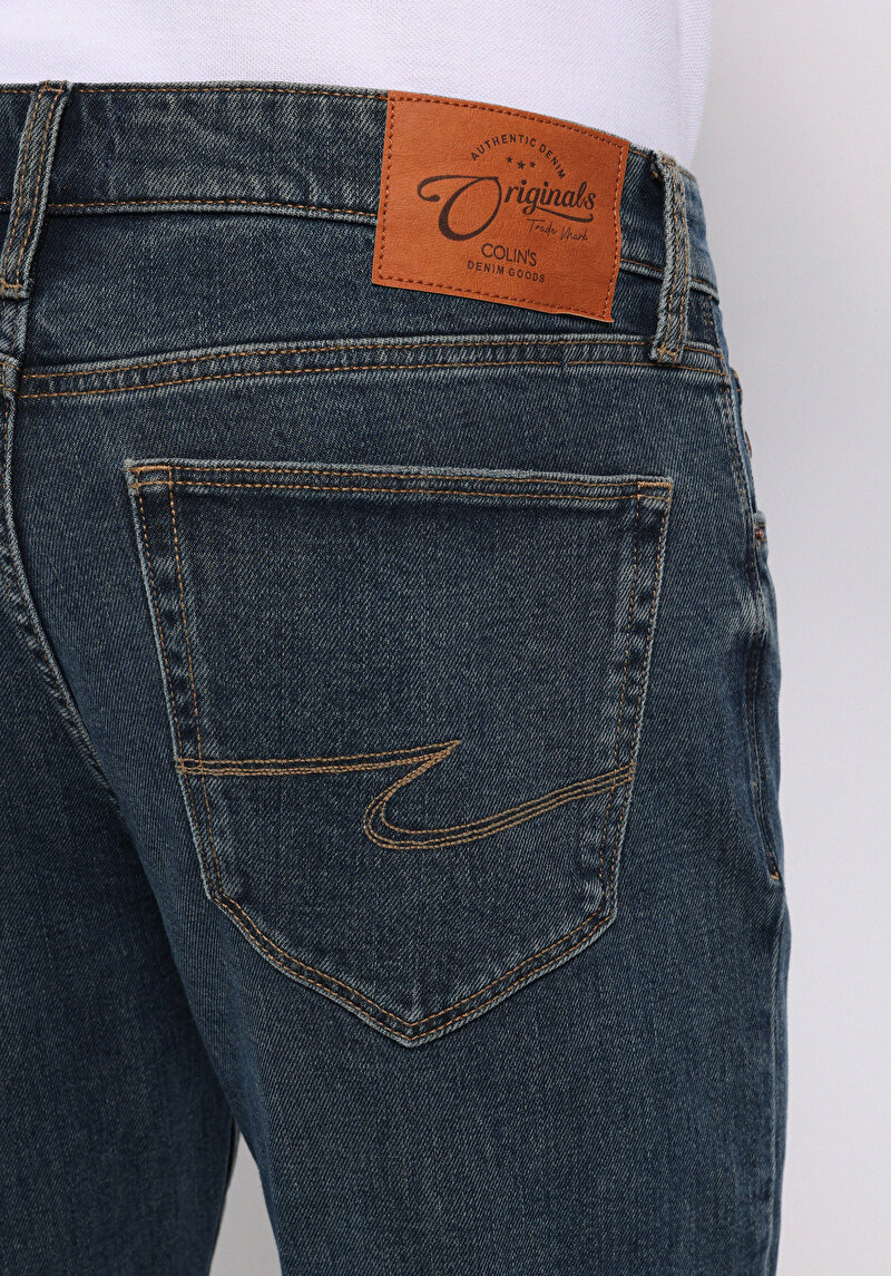 Slim Fit   Erkek Koyu İndigo Jean Pantolon