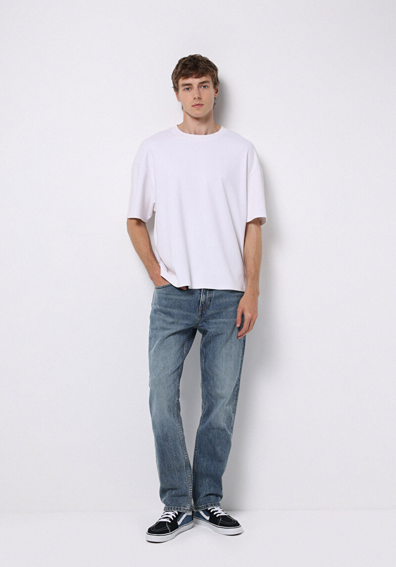 Regular Fit Erkek İndigo Jean Pantolon