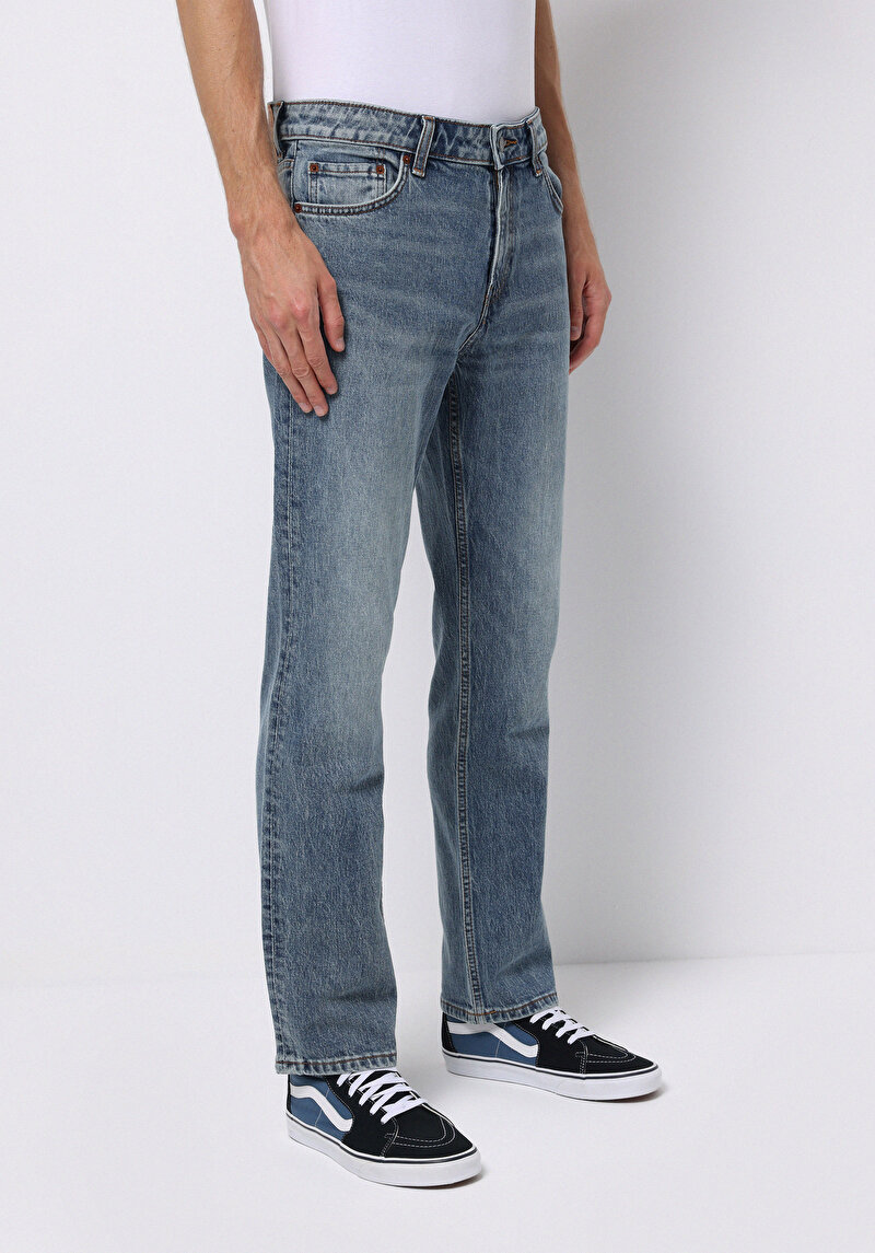 Regular Fit Erkek İndigo Jean Pantolon