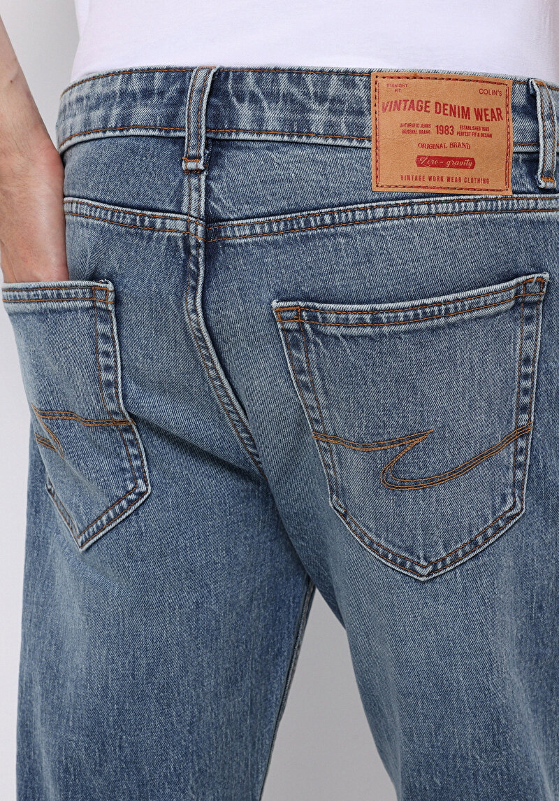 Regular Fit   Erkek İndigo Jean Pantolon