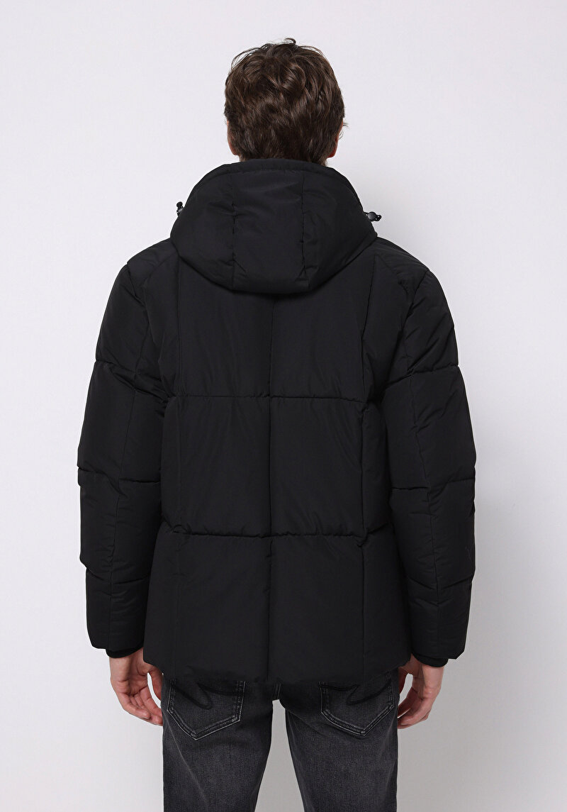 Slim Fit     Erkek Siyah Mont