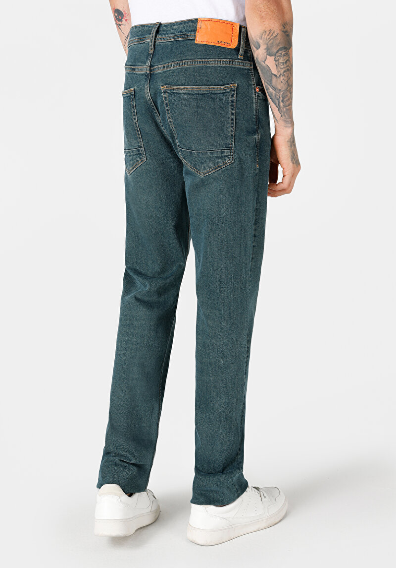 Regular Fit   Erkek Yeşil Jean Pantolon