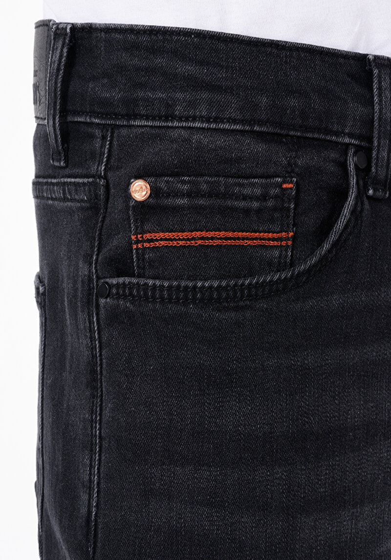 Skinny Fit Düşük Bel Dar Paça Erkek Siyah Jean Pantolon