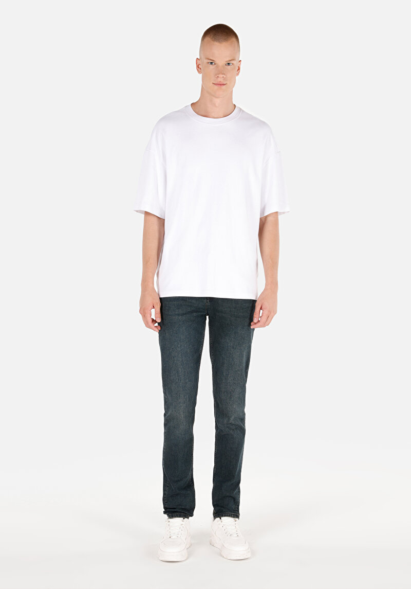 Straight Fit   Erkek İndigo Jean Pantolon
