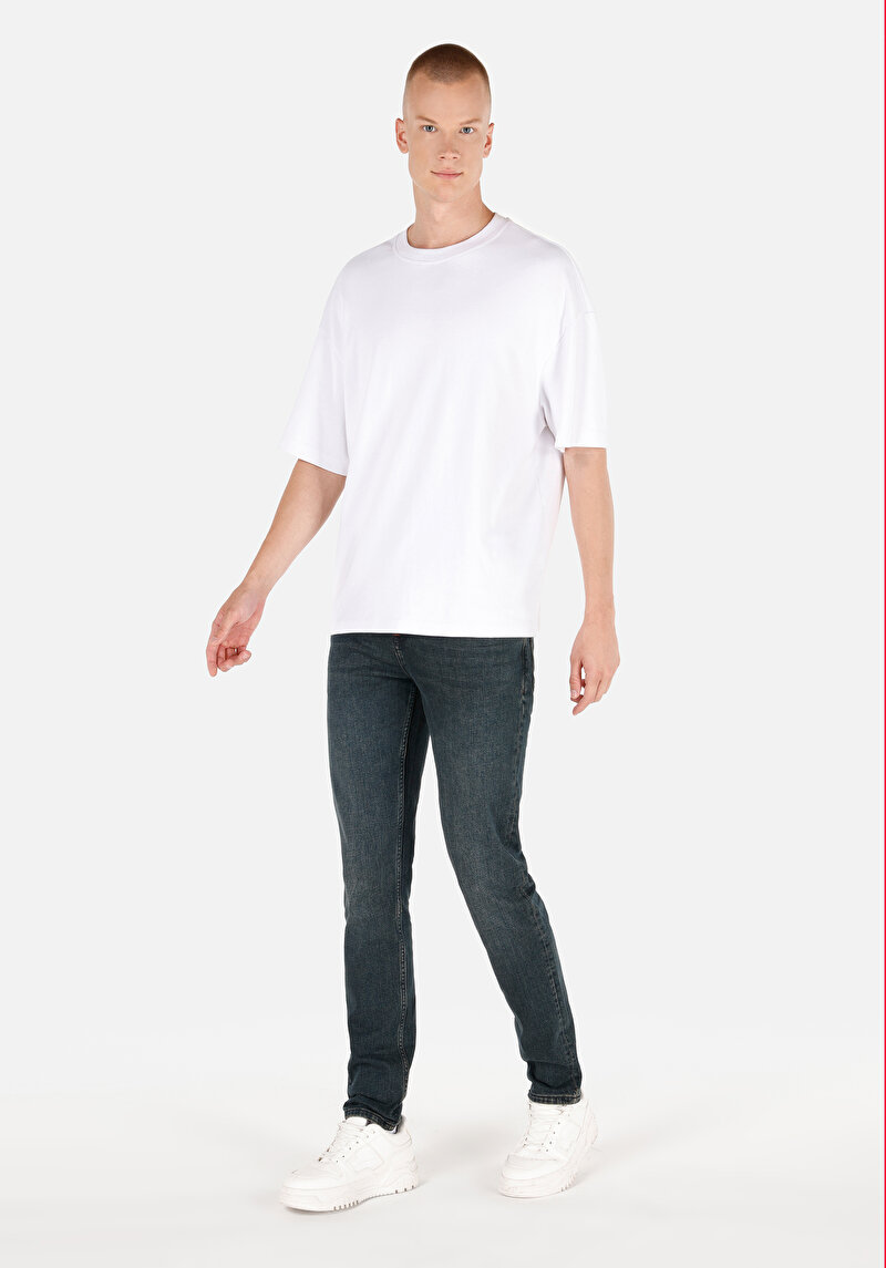 Straight Fit   Erkek İndigo Jean Pantolon