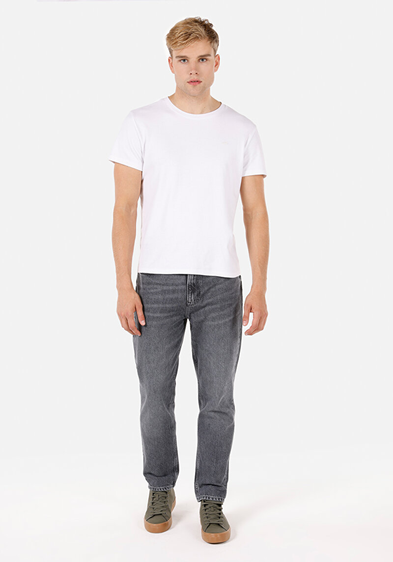 Loose Straight Fit   Erkek Black Denim Jean Pantolon