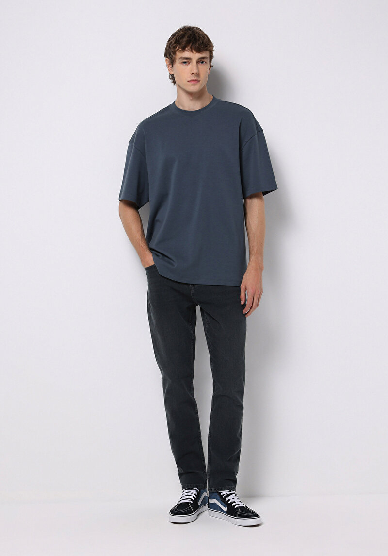 Regular Fit Erkek Koyu İndigo Jean Pantolon