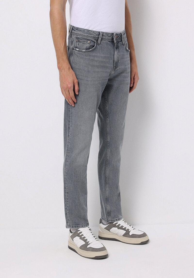 Regular Fit Erkek Açik İndigo Jean Pantolon