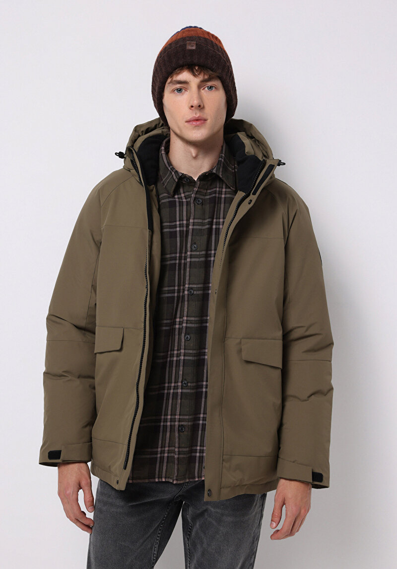 Regular Fit     Erkek Yeşil Mont