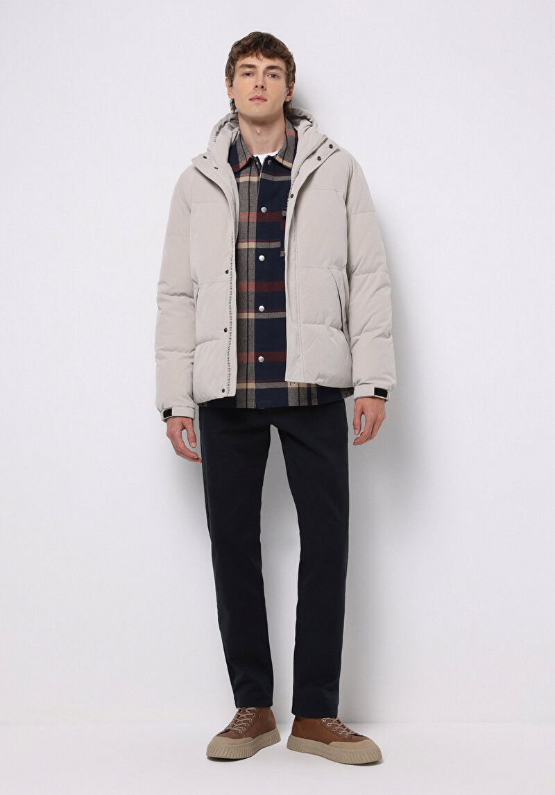 Regular Fit Erkek Ekru Mont