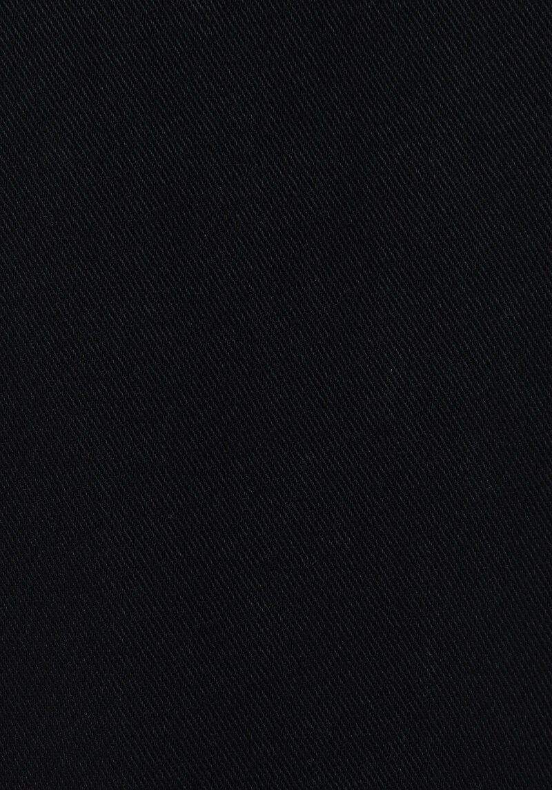 Comfort Fit Shirt Neck Düz Erkek Siyah Shacket