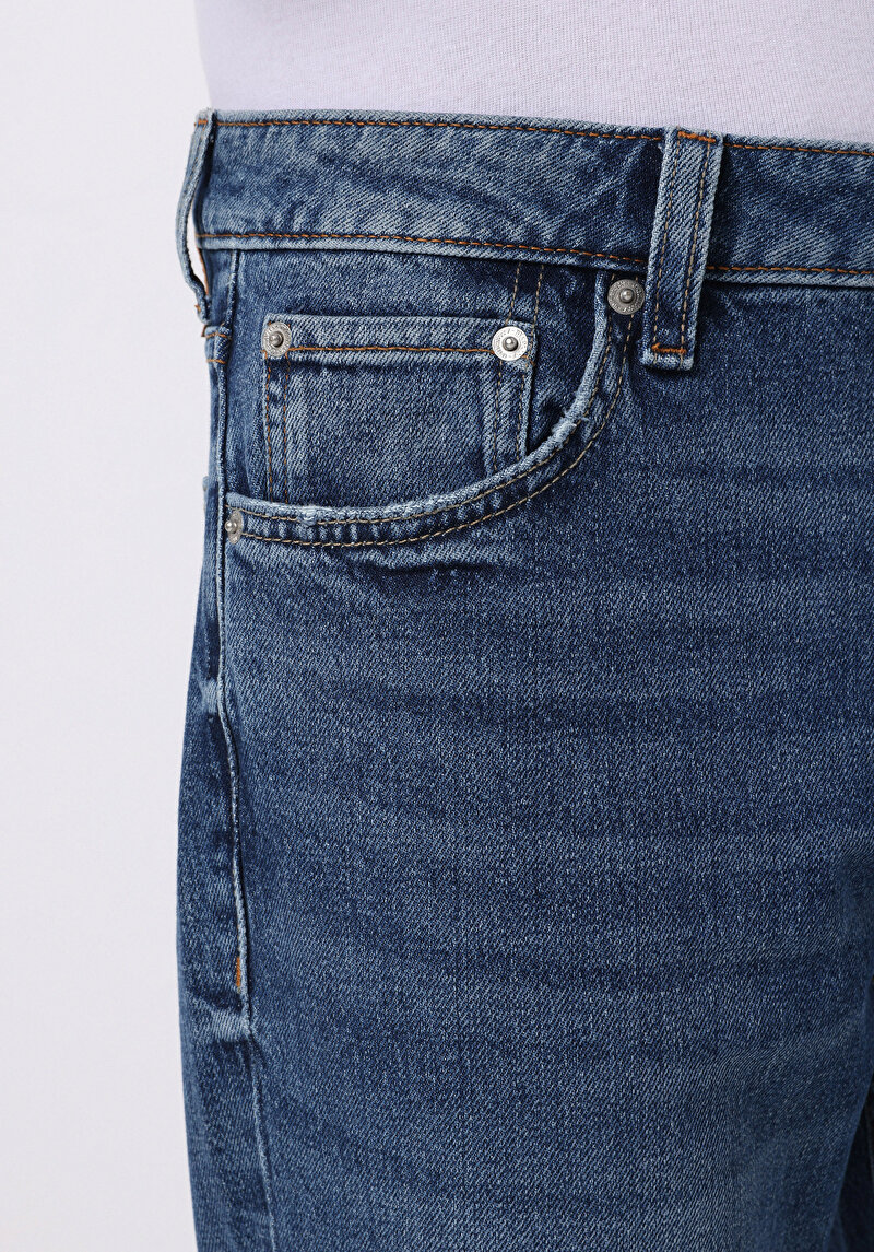 Regular Fit   Erkek İndigo Jean Pantolon