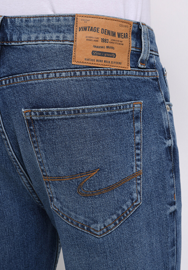 Regular Fit   Erkek İndigo Jean Pantolon