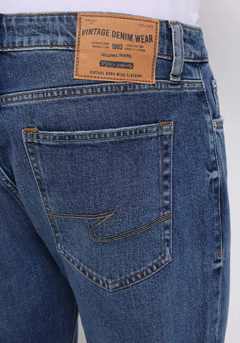 Regular Fit   Erkek İndigo Jean Pantolon