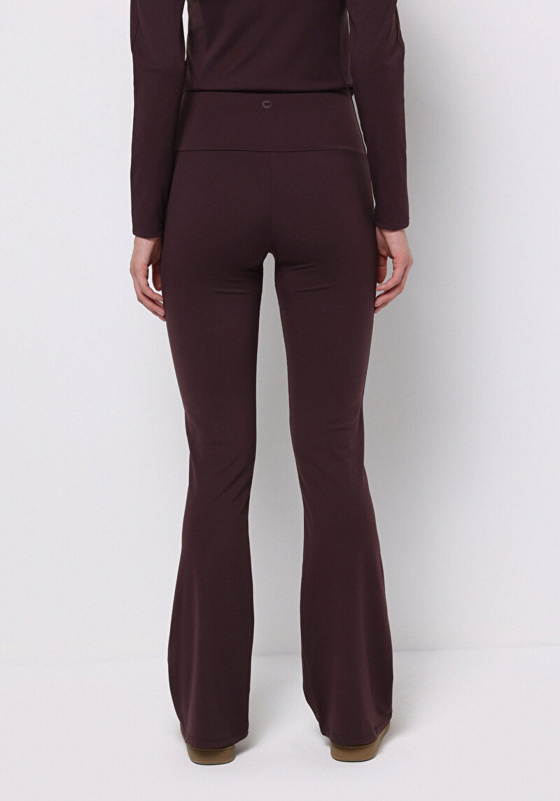 Slim Fit Kadın Mor Örme Tayt
