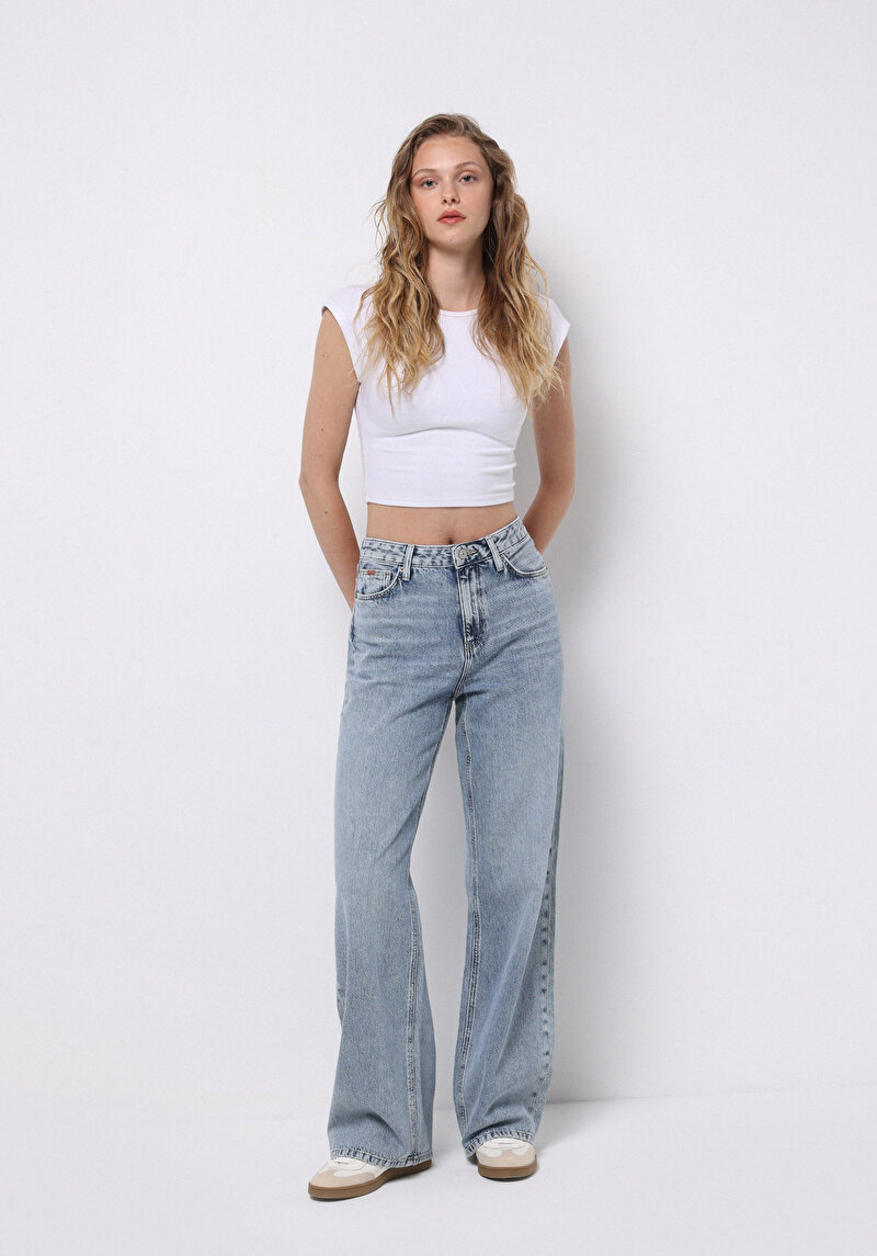 Regular Fit Kadın İndigo Jean Pantolon