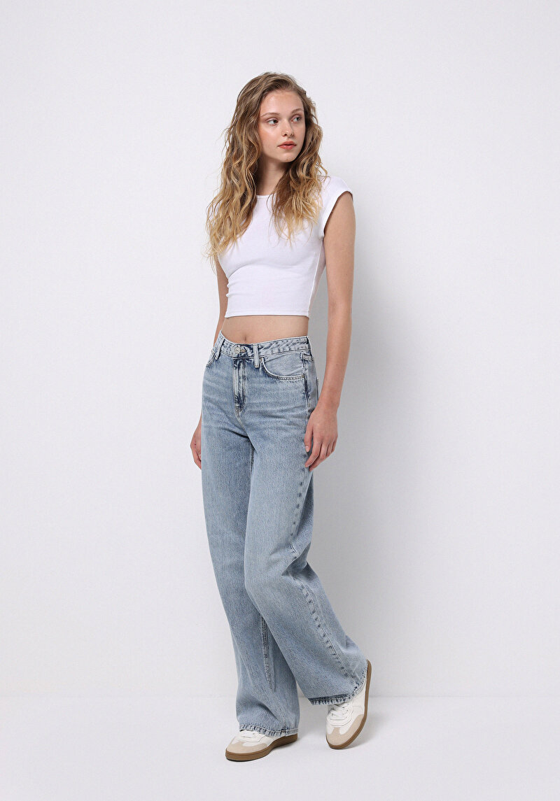 Regular Fit Kadın İndigo Jean Pantolon