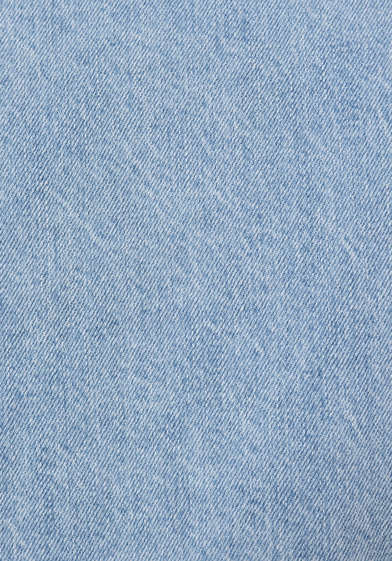 Oversize Fit Fermuarlı Astarsız  Kadın Mavi Ceket