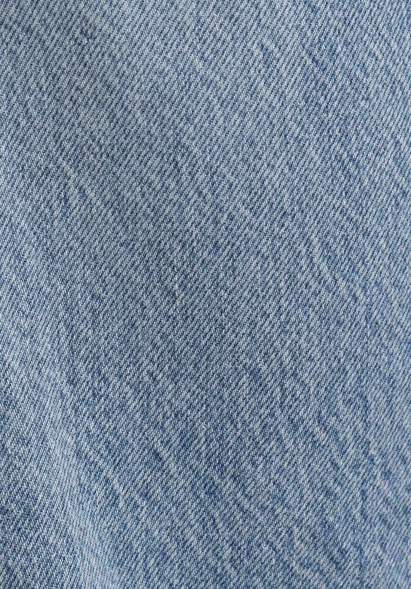 Straight Fit Orta Bel Tam Boy Paça Kadın İndigo Jean Pantolon