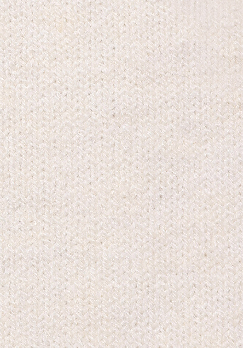 Regular Fit Yuvarlak Yaka Düz Kadın Ekru Kazak