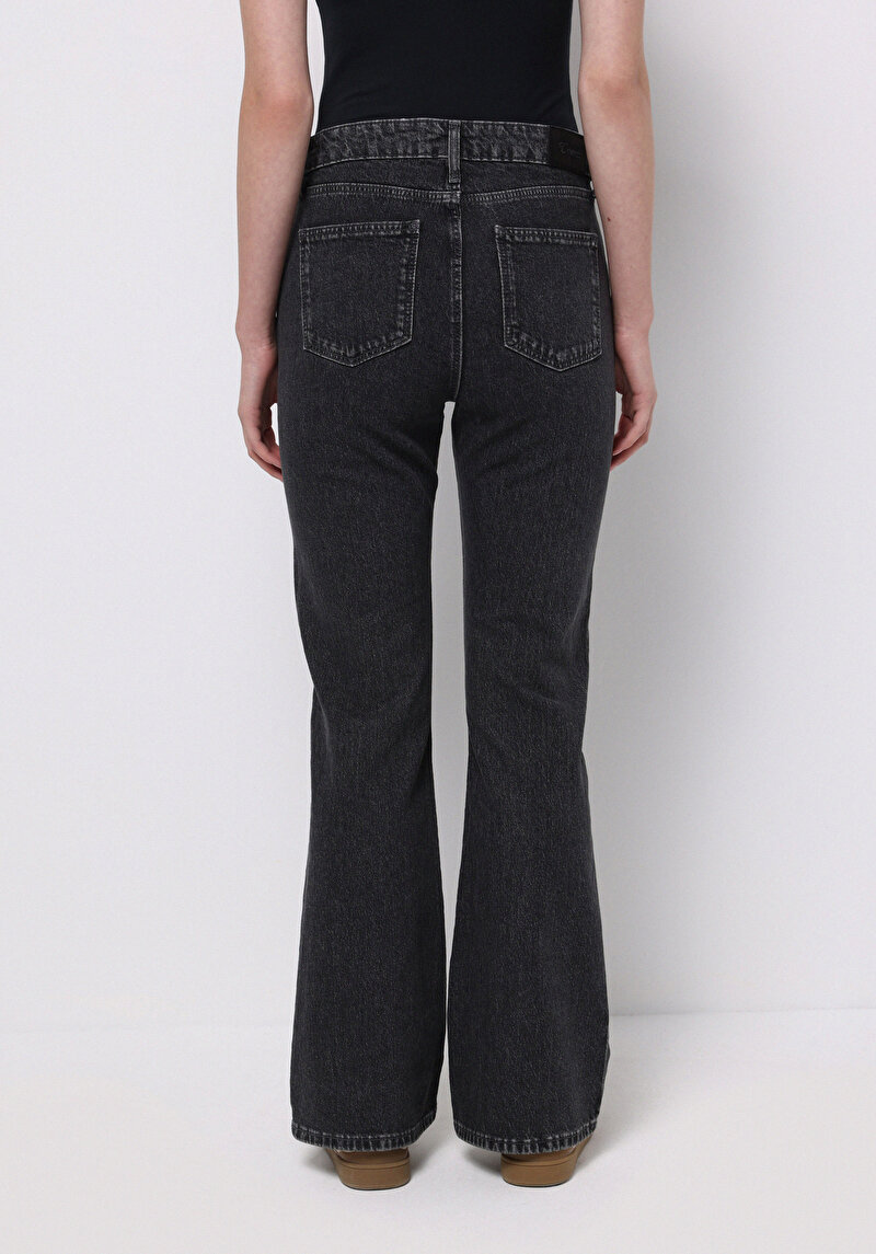 Regular Fit Kadın Siyah Jean Pantolon