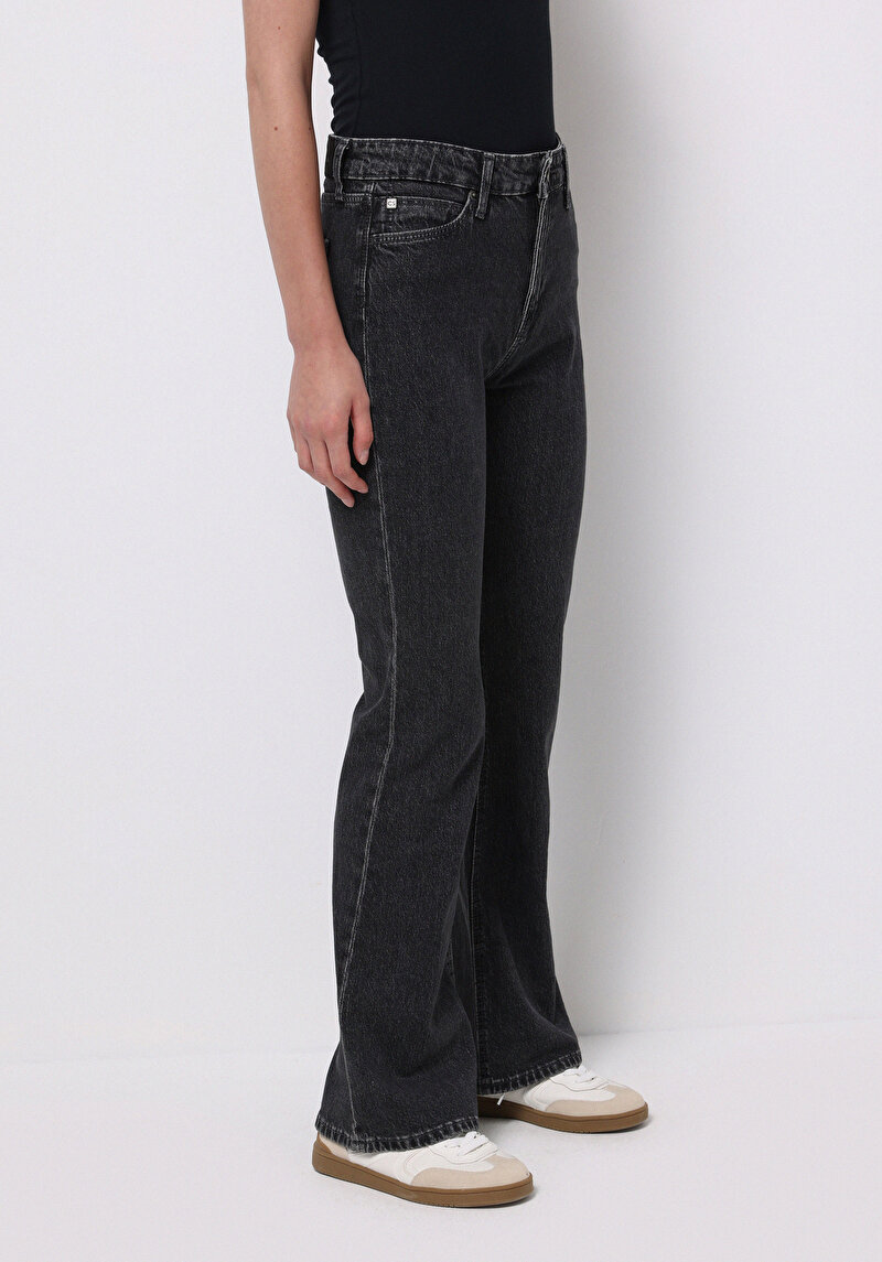 Regular Fit Kadın Siyah Jean Pantolon