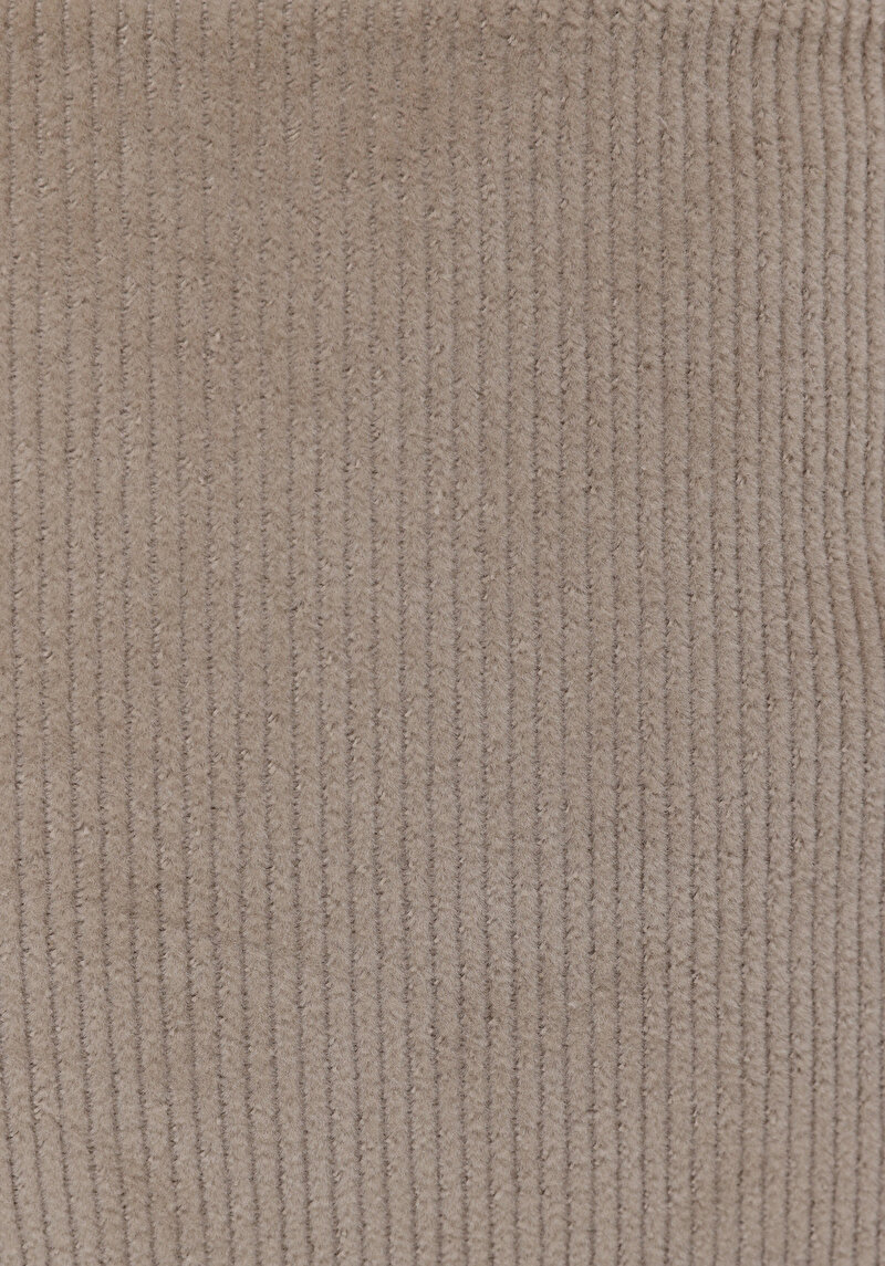 Berry Fit Yüksel Bel Geniş Paça Kadın Bej  Pantolon