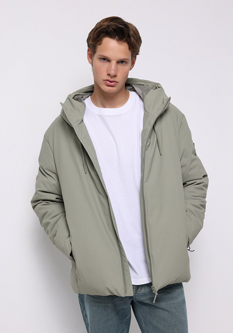 Regular Fit Erkek Yeşil Mont