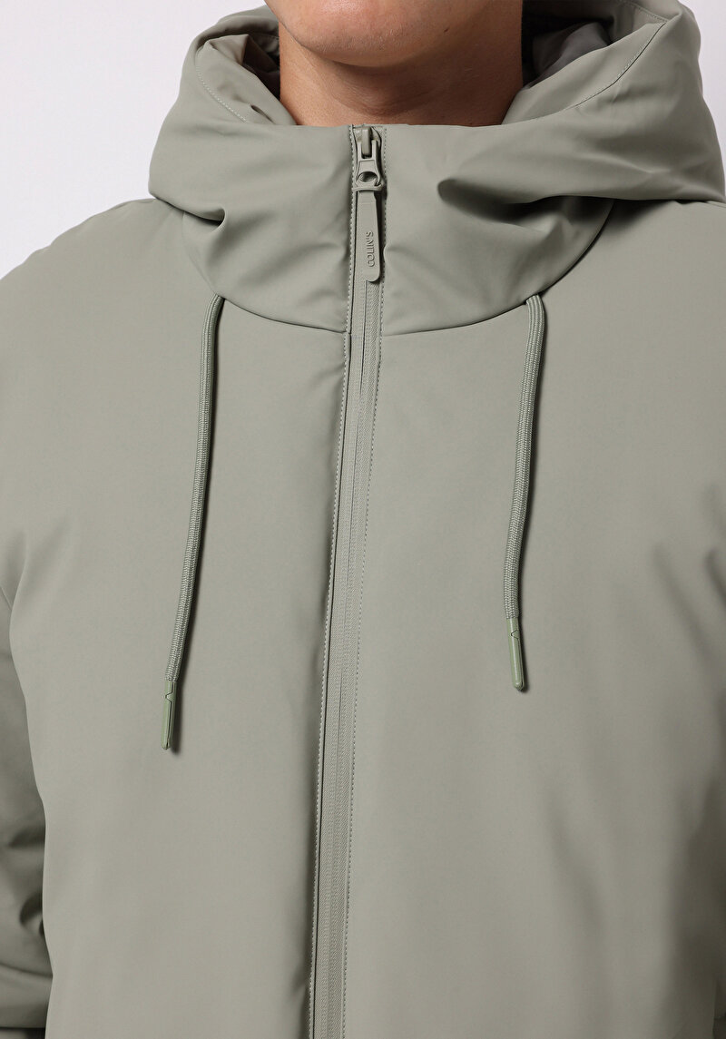 Regular Fit     Erkek Yeşil Mont