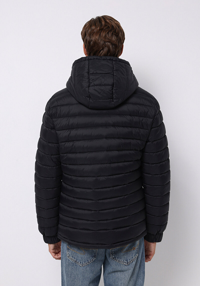 Slim Fit     Erkek Siyah Mont