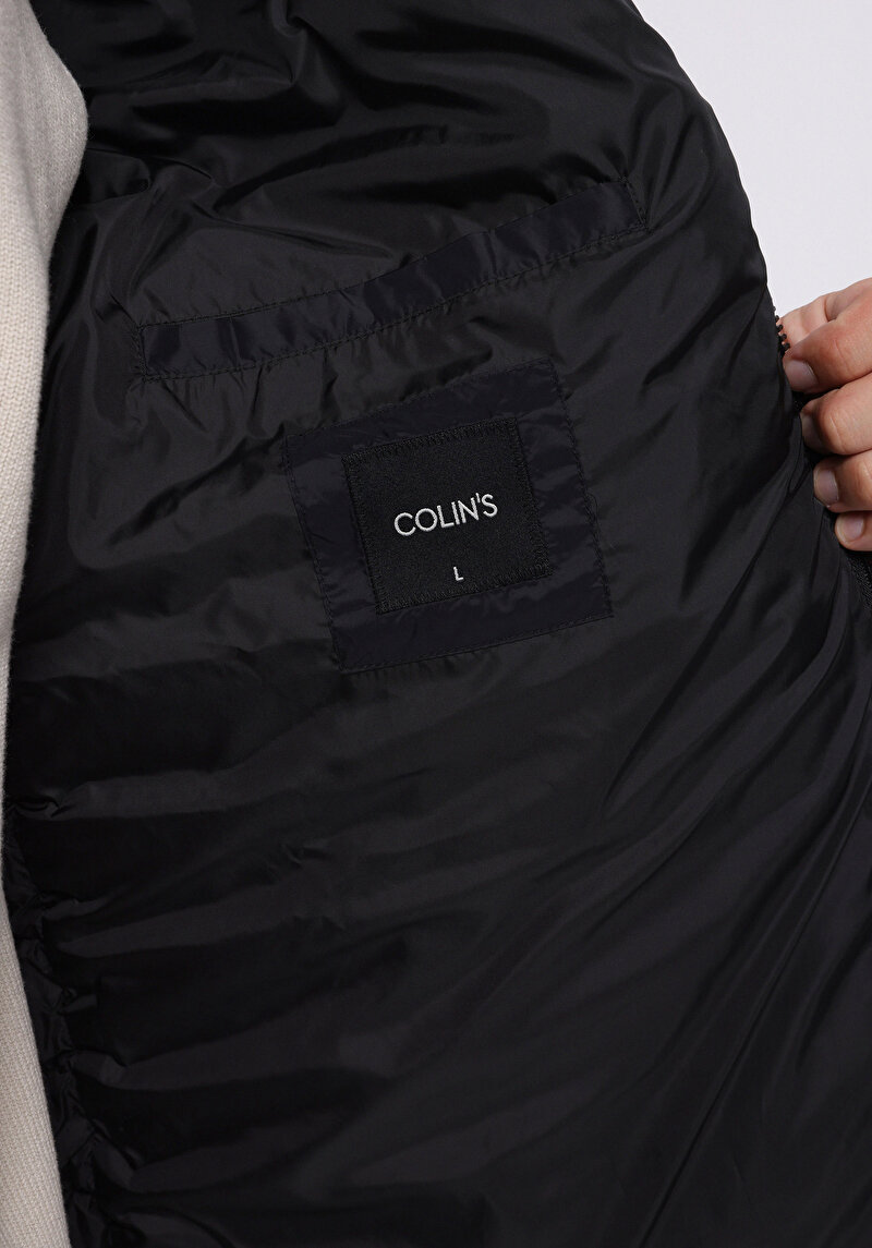 Slim Fit     Erkek Siyah Mont