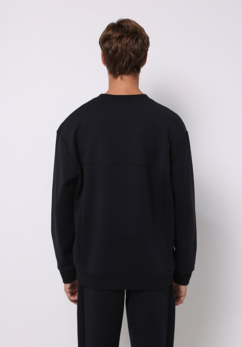 Comfort Fit   Erkek Siyah Sweatshirt