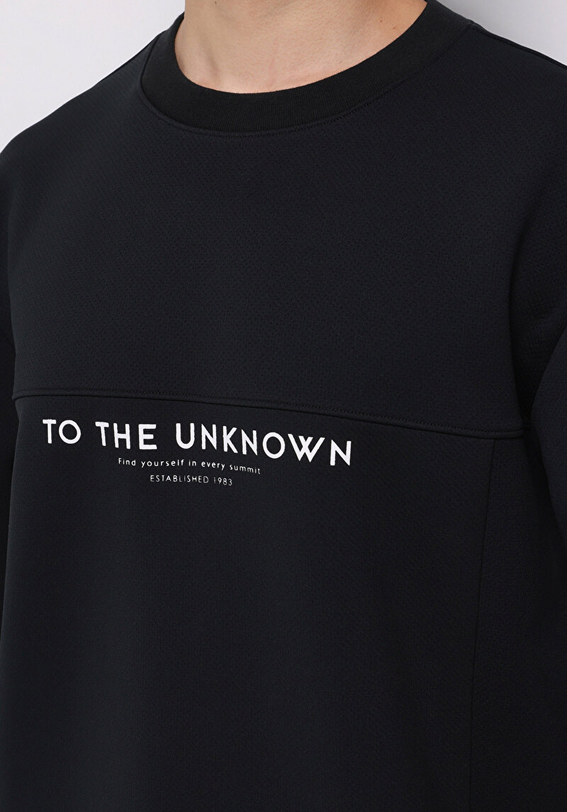 Comfort Fit Erkek Siyah Sweatshirt