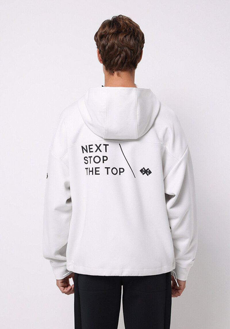 Oversize Fit   Erkek Beyaz Sweatshirt