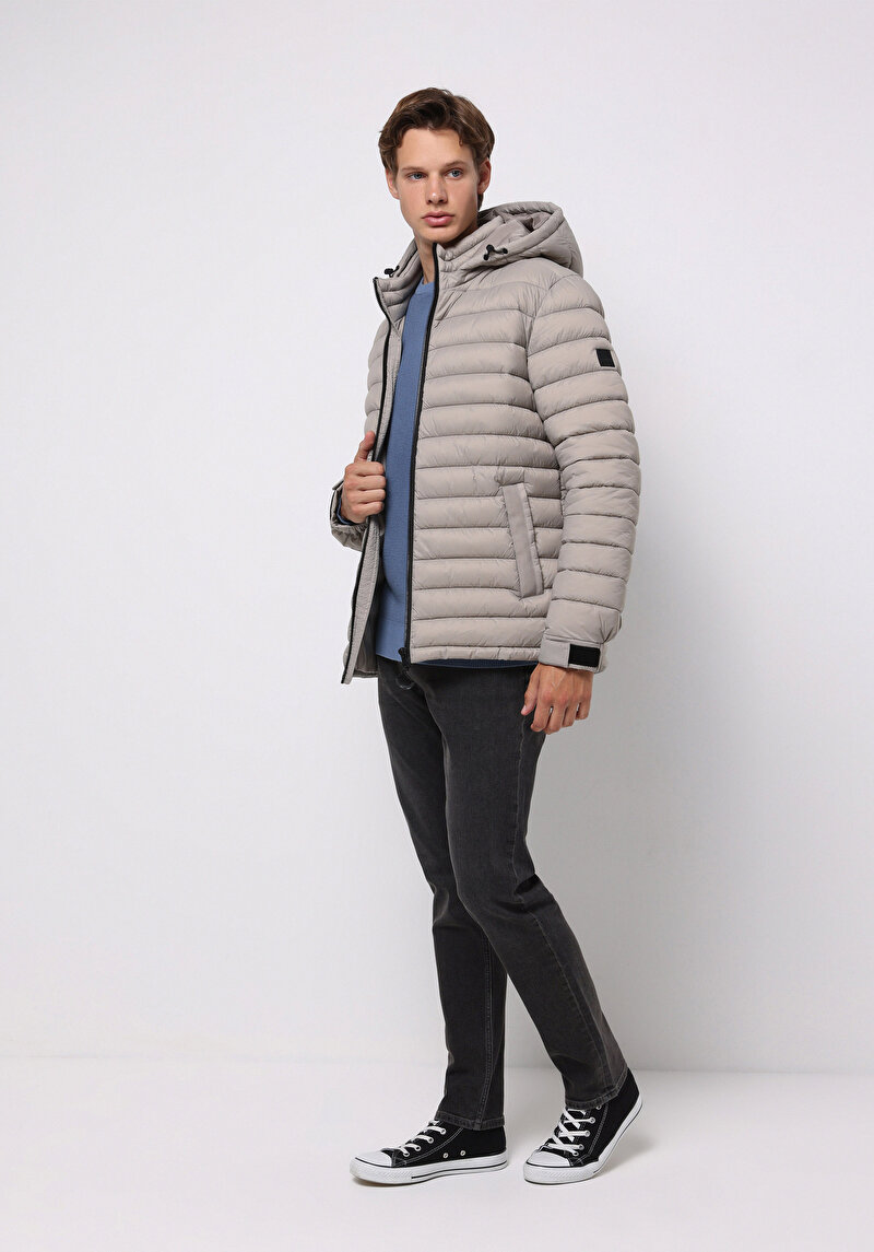 Slim Fit     Erkek Bej Mont