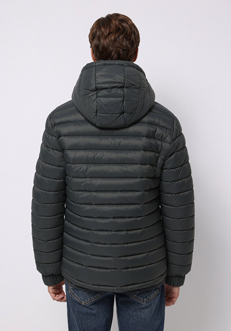 Slim Fit     Erkek Yeşil Mont