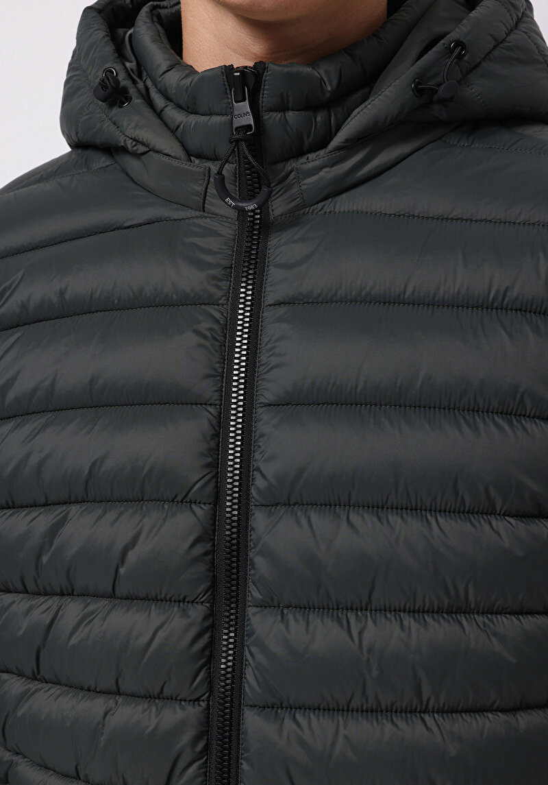 Slim Fit     Erkek Yeşil Mont