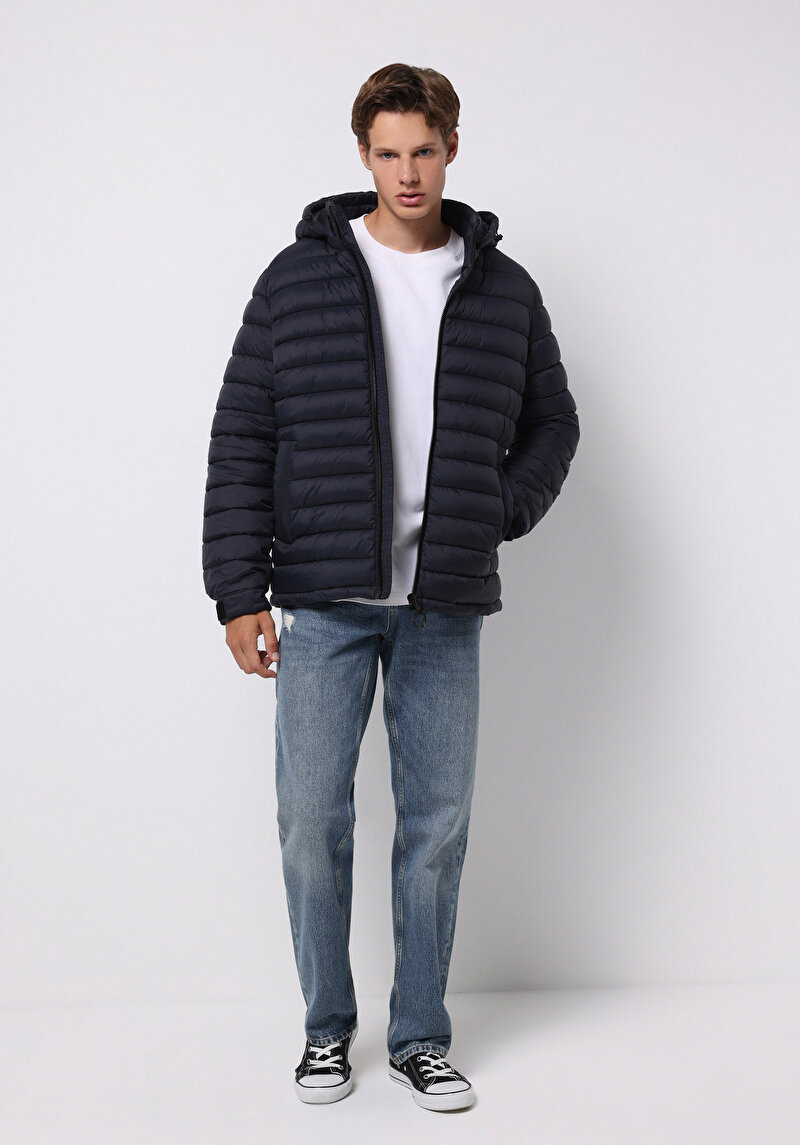 Slim Fit     Erkek Lacivert Mont