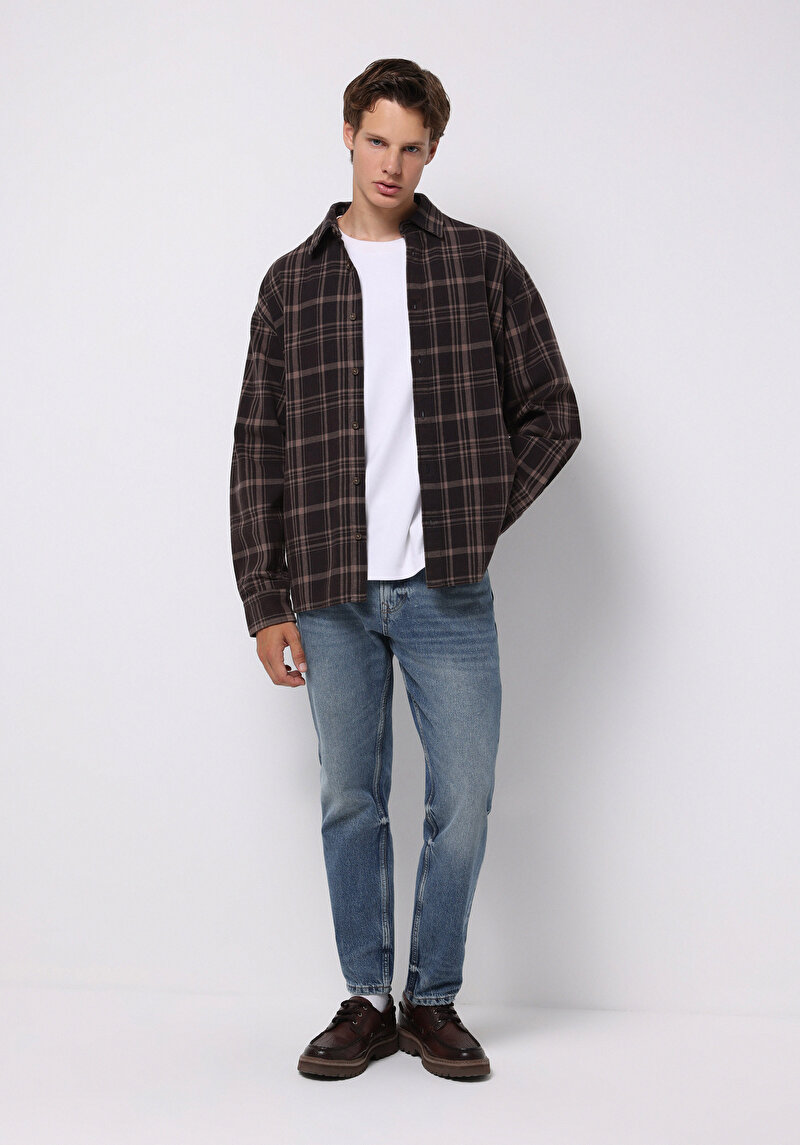 Loose Tapered Fit Erkek İndigo Jean Pantolon