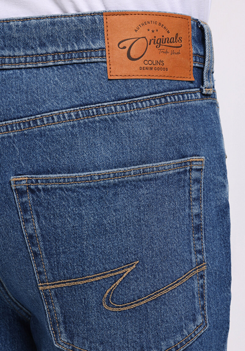 Loose Straight Fit   Erkek İndigo Jean Pantolon