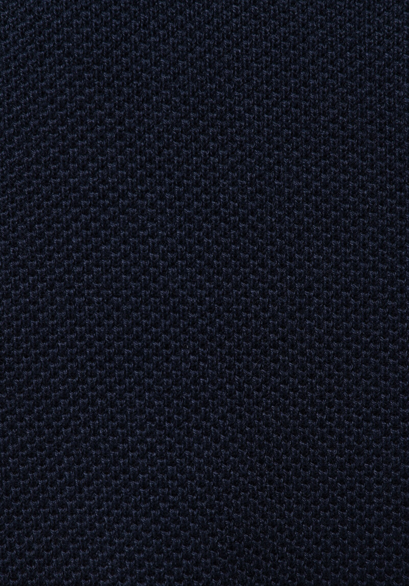 Regular Fit Polo Yaka Jakarlı Erkek Lacivert Kazak