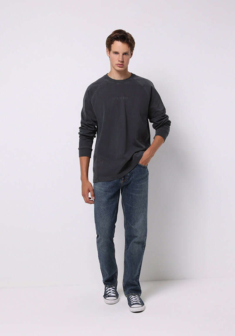 Regular Fit Erkek İndigo Jean Pantolon