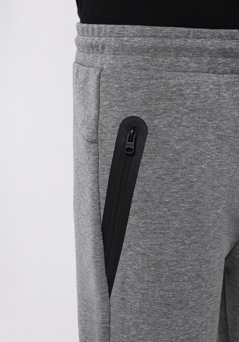 Regular Fit Orta Bel Düz Erkek Antrasit Eşofman Altı