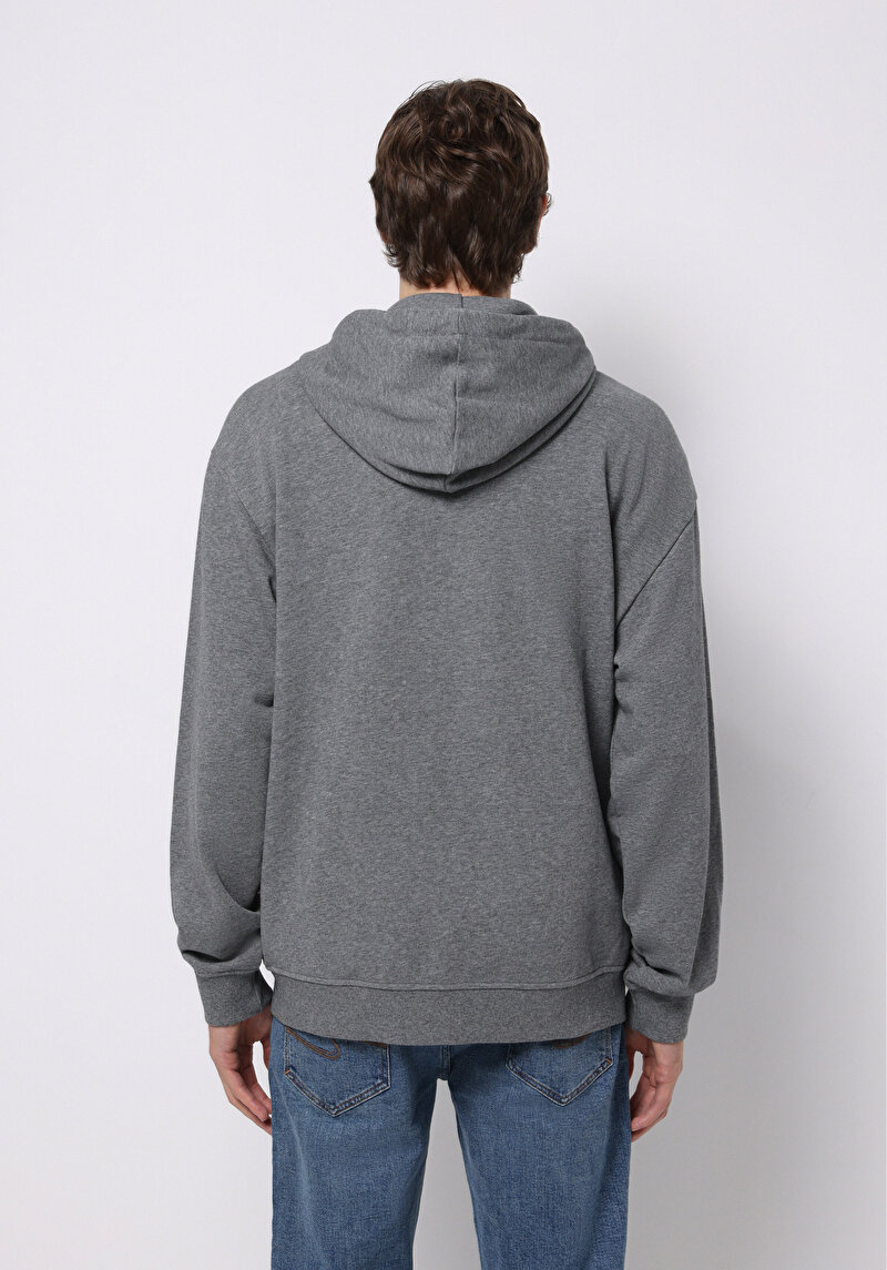Oversize Fit Erkek Antrasit Sweatshirt