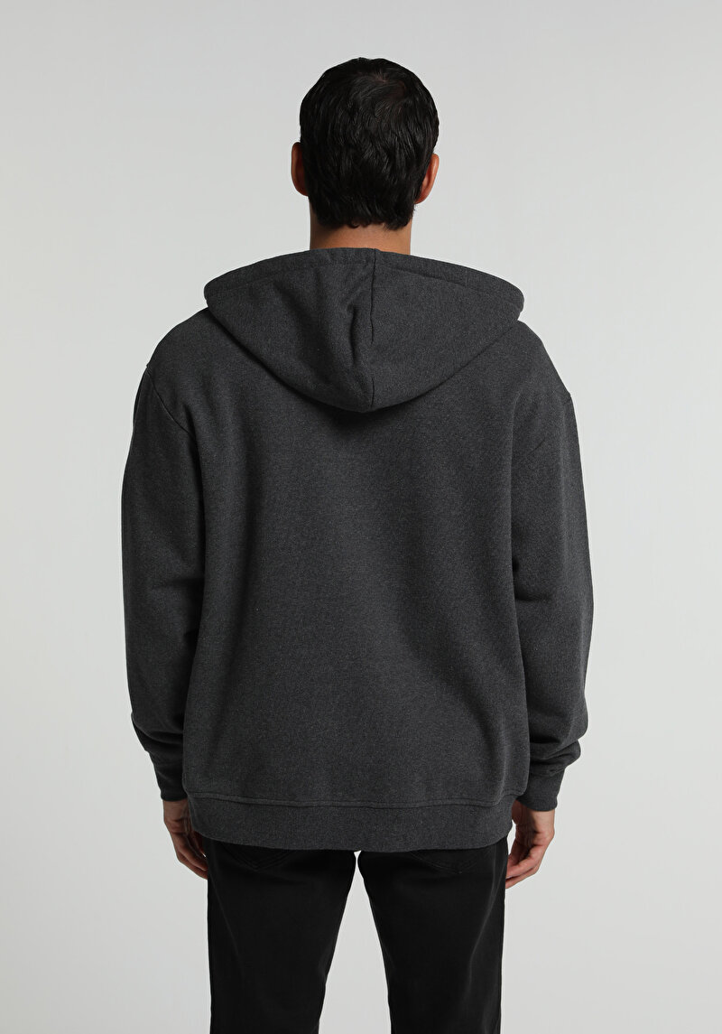 Oversize Fit Erkek Antrasit Sweatshirt