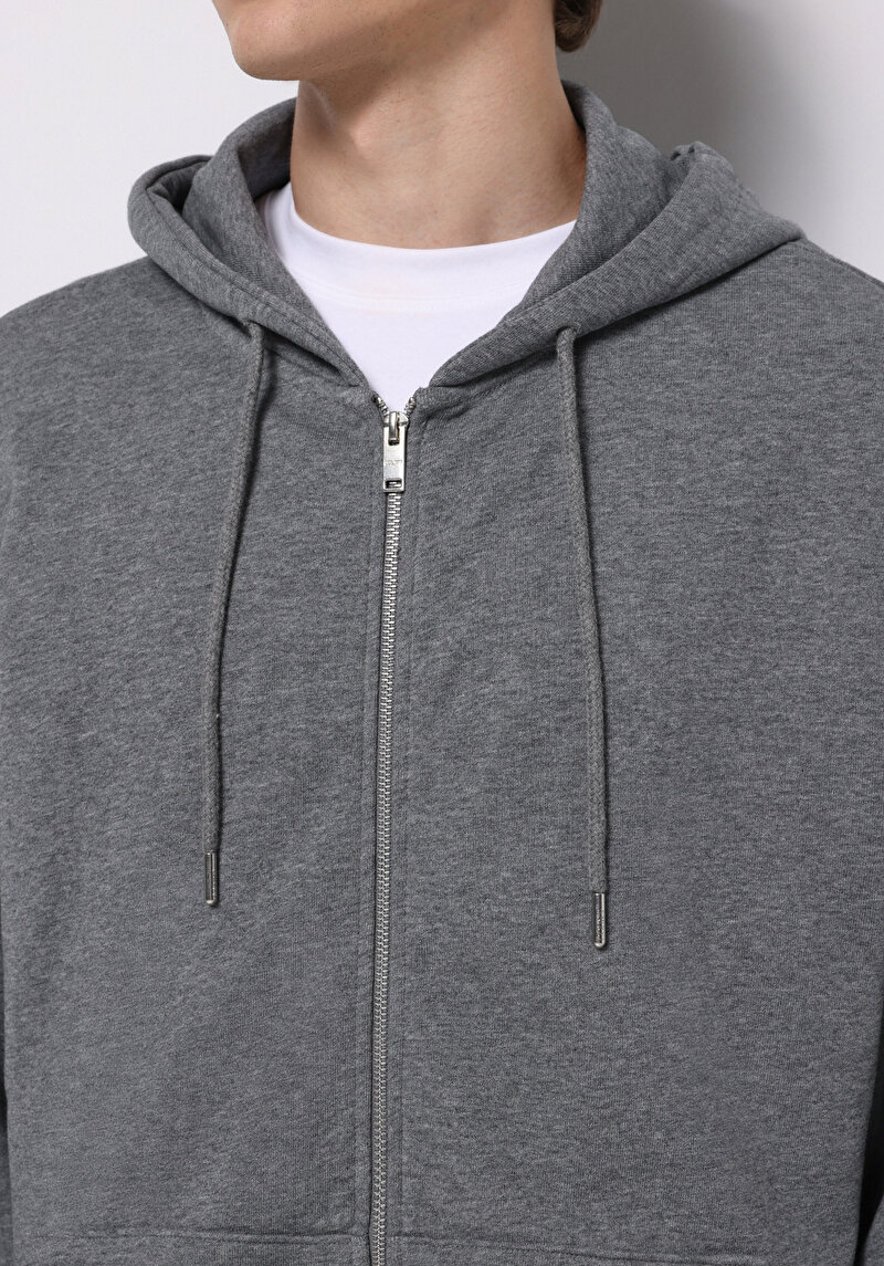 Oversize Fit Erkek Antrasit Sweatshirt