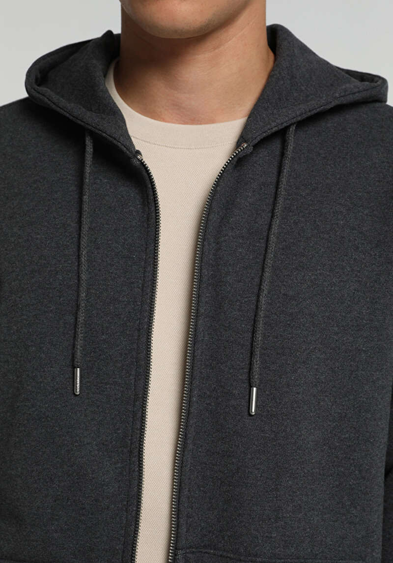 Oversize Fit Erkek Antrasit Sweatshirt